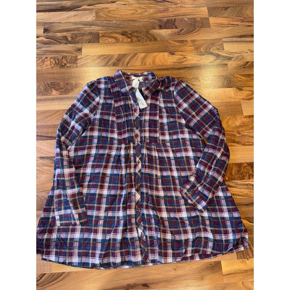 Mystree Plaid Button Down Shirt Womens‎ Large Long Sleeve Casual NEW country